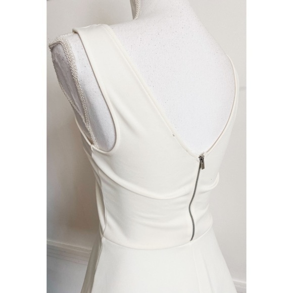Express • White Ivory Mesh Inset Peplum Tank Top - Picture 4 of 6